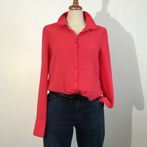 San Francisco - Pink Long Sleeve Sheer Blouse